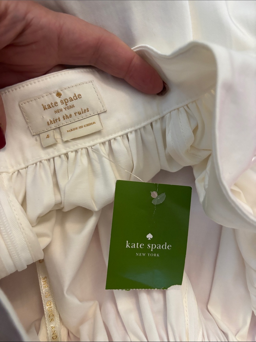NWT Kate Spade Colorblock Tiered Mini Skirt - White, Brown, Black, US4 - Picture 6 of 7